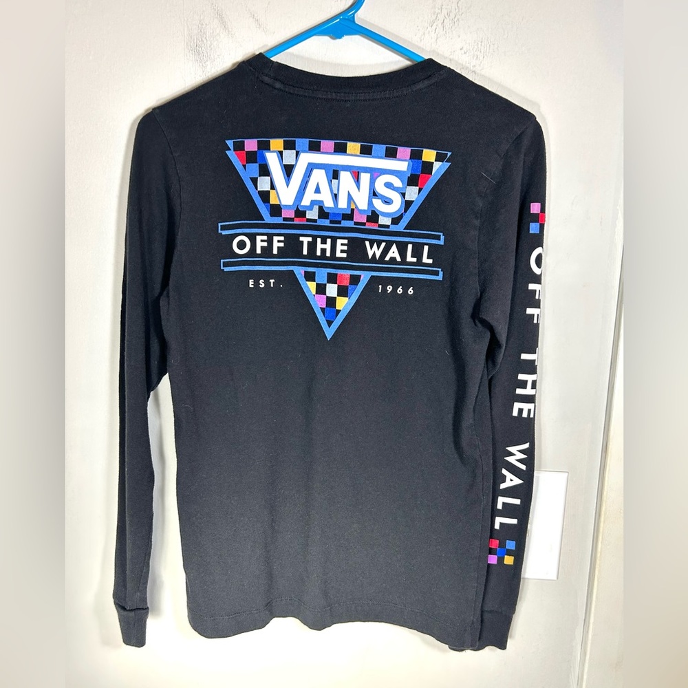 Vans Off the Wall Log Sleeve Tee Shirt Size XSmall Preowned.